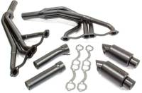Beyea Custom Headers - DLM602-17 Dirt Late Model 4-1 602 Crate 1 5/8 x 1 3/4 x 2 3/4 Collector with Divider Plate, Extensions and Mufflers